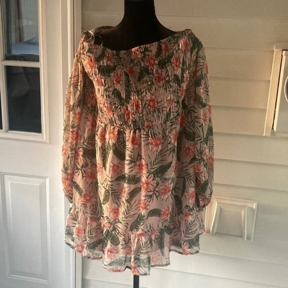 Express Floral Off-Shoulder Midi Dress